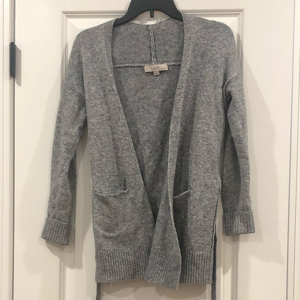 LOFT wool blend tie sweater